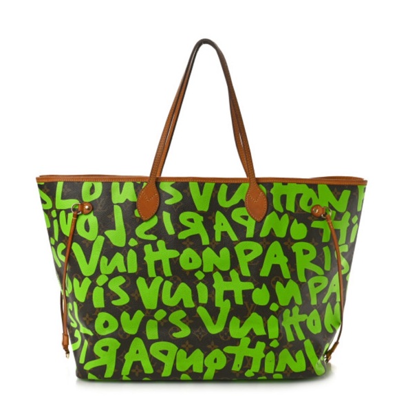 Louis Vuitton Green Grafitti GM Neverfull - Picture 3 of 10